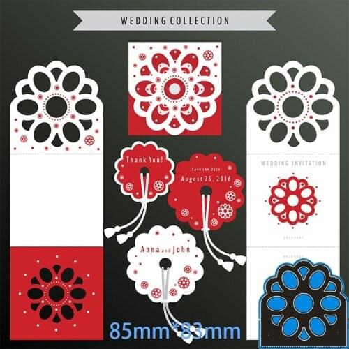 Cutting Dies FLOWER CARD TEMPLATE New Metal for decor card DIY Scrapbooking stencil Paper Album template Dies 85*83mm