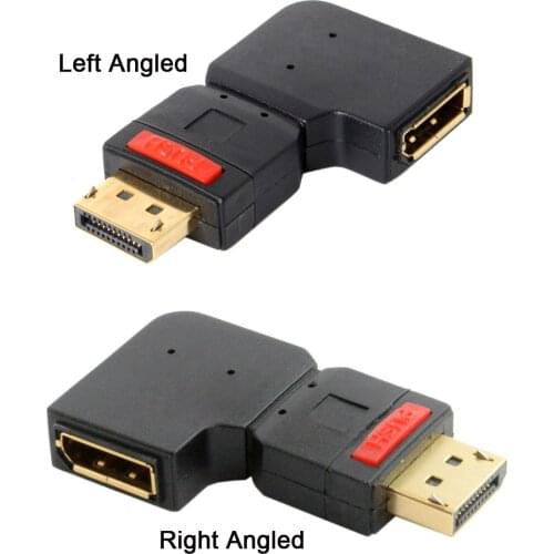 Xiwai Black Standard 90 Degree Left Angled DisplayPort Male to Female Extension DisplayPort Adapter