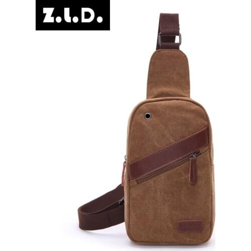 Z.L.D. High quality womens chest bag retro canvas shoulder bag fashion ladies Messenger bag high quality small square bag Bolso