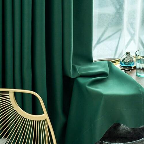 Green Color Blackout Curtain For Bedroom Living Room Nordic Simple Modern White Curtain New Home Decor Drapes wp092C