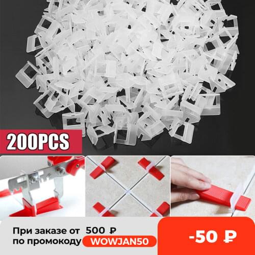 200Pcs Tile Leveling System Clips 1mm Wall Floor Ceramic Tile Spacer Tiling Tool Kit Consturction Tool Parts