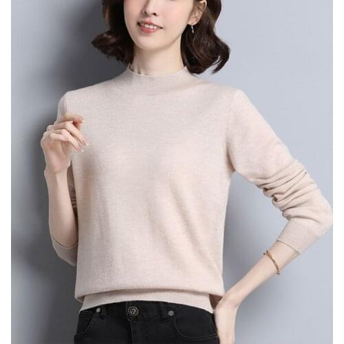 2021 Autumn Winter Women Pullover Big Size Loose Knitted Sweater Casual Solid Color Basic Tops Wild Long Sleeve Pullovers Top