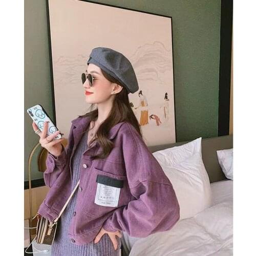 Women Coat 2021 New Spring Autumn Korean Ladylke Cotton Casual Full Short Solid Turn-down Collar Loose Women Coat Jackets