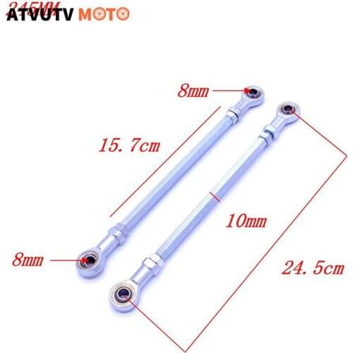 1pair 8mm Steering Tie Rod kit Ball Joint For 49cc-80cc Electric Mini Kids ATV Go Kart Buggy Quad Bike Parts Center 245mm