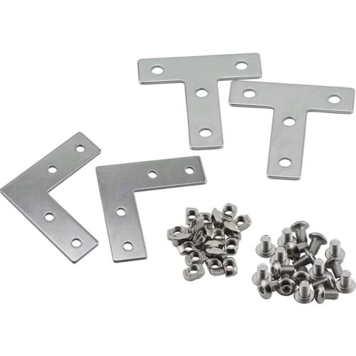 10Pcs 2020 Aluminum Profile Connector Bracket Set, Connector,40Pcs M5 T-Slot Nuts, 40Pcs M5x8mm Hex Socket Cap Screw Bolt