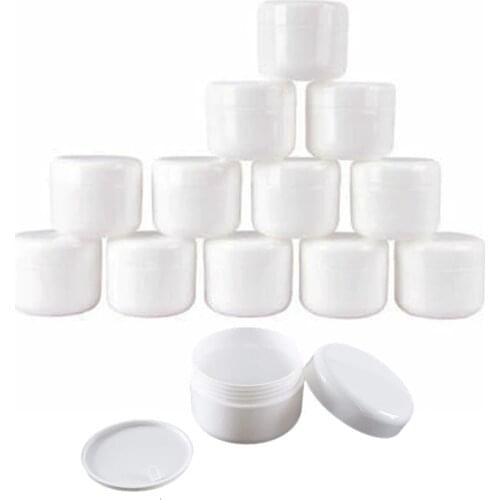 10Pcs Makeup Container Travel Bottle 10g Face Cream Lotion Plastic Empty Cosmetic Container Refillable Sample Bottles White