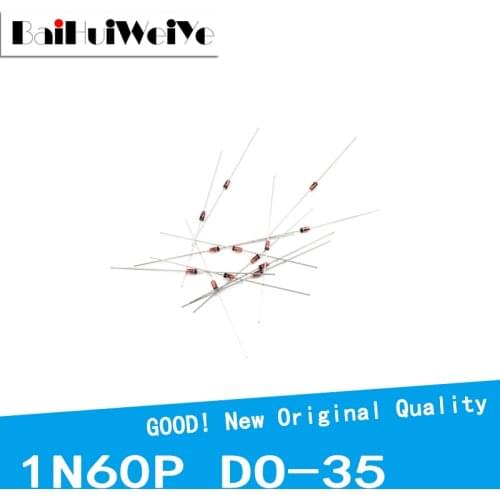 100PCS 1N60 1N60P DO-7 1N60P DO-35 Schottky Germanium Diode TV Radio FM Detection DO35 DO7 New Original Good Quality Chipset