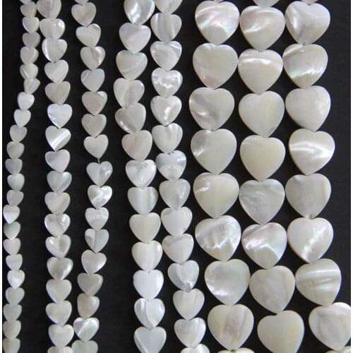 20Pcs Natural White Shell Pearl Heart Shape Beads for Jewelry Making DIY Bracelet Necklaces Jewelry DIY Craft For Female Gifts