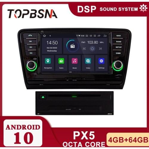 TOPBSNA 1 Din Car Multimedia Player Android 10 For Skoda Octavia GPS Navigation Automotive Car Stereo Octa cores 4G+64G WIFI RDS