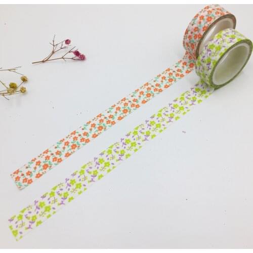 Free shipping High quality washi paper tape/15mm*5m*2rolls beautiful litter flowermasking japan washi tape