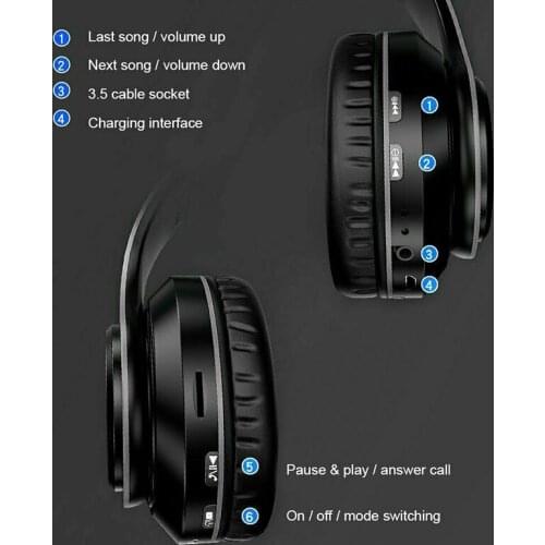 Bluetooth Noise Cancelling Earphones Wireless Stereo Headphone On-ear Headset Sports Over-ear For Mobile Phones And Computers