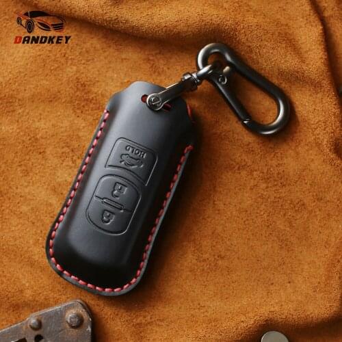 Dandkey Genuine Leather Key Case Cover For Mazda 2 3 5 6 8 CX5 CX7 CX9 GT M3 M5 M6 M8 Atenza Axela Key Shell Skin Bag