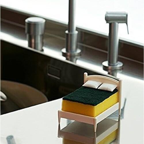 Kitchen Sponge Abs Holder Sponge Washer Bed Shelf Innovative Sink Storage Tool Drain Rack Kitchen Accessories