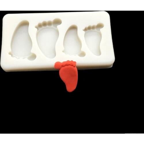 Babys Feet Shape Silicone Mold Sugarcraft Chocolate Cupcake Baking Mold Fondant Cake Decorating Tools