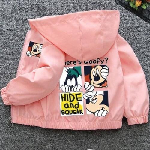 Spring and Autumn Childrens Cartoon Mickey Jacket Boys and Girls Outing Clothes Jacket Childrens Zipper Cardigan Jacket