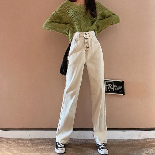 S High Waist Loose Fashion Straight Denim Pants New Vintage Jeans Woman Long Trousers Cowboy Female Loose Streetwear Mom Jean