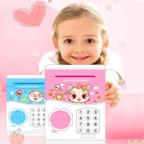 Electronic Piggy Bank Safe Deposit Box Cartoon Money Box ATM Savings Bank Coin Cash Boxes For Money Kids Children Best Gift