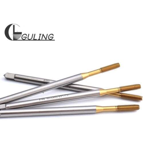 GULING HSS-E forming thread tap 100mm length long shank with TIN coating UNC standard Fine tap UNC2-56 UNC4-40 UNF0-80 UNF10-32