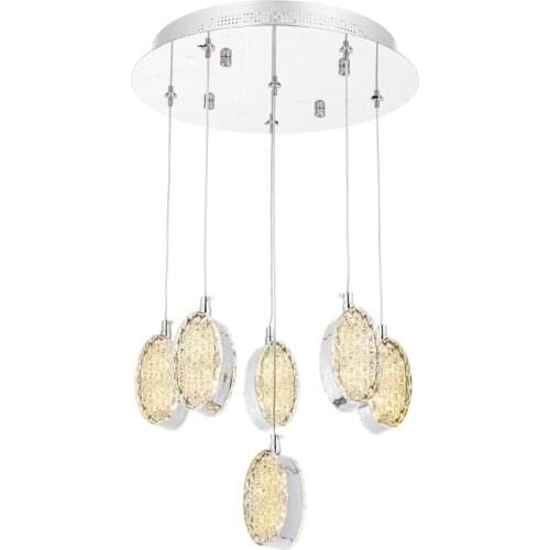 Eray Lighting 58002-6S Chrome Pendant Lamp Led Chandelier