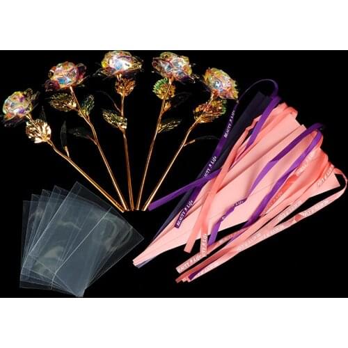 Creative Gift 24K Foil Plated Rose Gold Rose Lasts Forever Love Wedding Decor Lover Rose Valentines Day