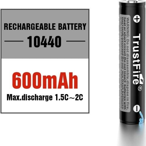 Trustfire AAA 10440 Lithium Battery 3.7V 600Mah Rechargeable Nipple Pcb Li Ion Battery Cell For Power Tool E-Bike Flashlight Toy