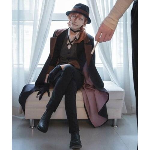 Bungo Stray Dogs Maffia Nakahara Chuuya Cosplay Costume Suit Halloween Costumes for Adult Custom Made Any Size