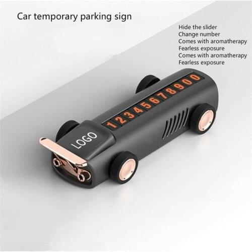 Metal Car Temporary Parking Card HiddenTelephone Number Holder Auto Park Mobile Phone Number Plate Car Numbers Magnetic Stickers
