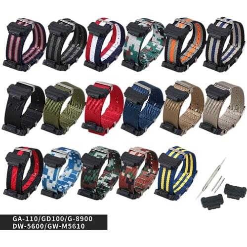Nylon Canvas Strap Watchband for Casio G-Shock GA-110/100/120/150/200/300/400 GD-100/110/120 DW-5600 GW-6900 Bracelet Watch Band