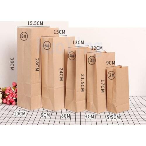 20/50/100Pcs white Kraft Paper bag French Fries Fried chicken Bread Hamburger Burrito Paper Bags Takeout food bags