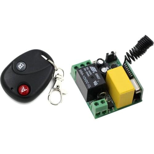 New AC220V 1 CH Wireless Remote Control Lighting Switch 10A Relay Mini Receiver and 2Keys Remote Controller for Lights & Windows