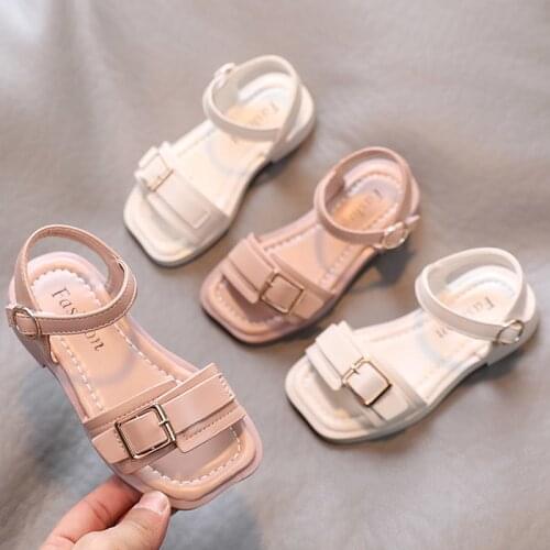 Girls sandals 2021 summer open toe princess shoes non-slip ankle strap beach shoes children baby children sandals