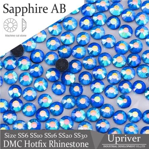 Upriver Sapphire AB SS6-SS30 Flatback Loose Strass DMC Hotfix Rhinestones