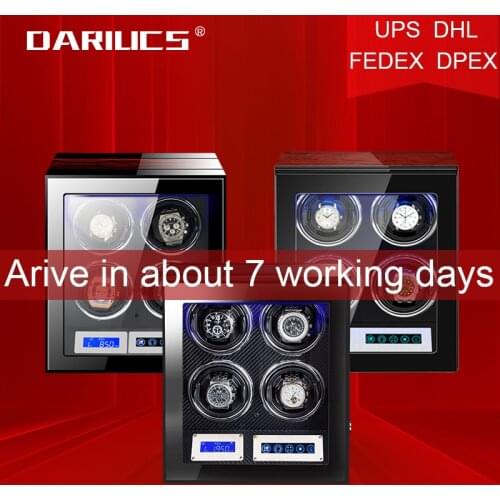 High-End Wood Watch winder Luxury Automatic watches box with Mabuchi motor LCD touch screen and Wooden Watch Accessories 4slot