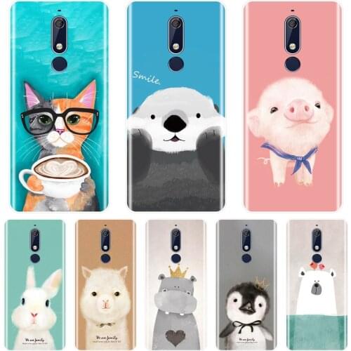 For Nokia 7.1 6.1 5.1 3.1 2.1 Case Silicone Pink Pig Cat Rabbit Soft Back Cover For Nokia 7.1 6.1 5.1 3.1 2.1 Plus Phone Case