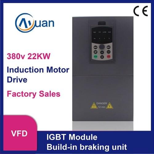 Frequency Inverter 3 Phase 380V /45A /22KW vector control AC motor drive V/F control with build-in braking unit 22KW VFD