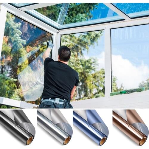 One Way Mirror Glass Film Privacy Self Adhesive Residential DIY Window Film Heat Control Glare Anti UV Window Tint for Office