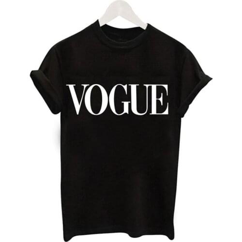 T Shirt Women Vogue Camiseta Mujer Tee Shirt Femme Aesthetic Korean Style Clothes Harajuku Shirt Short Sleeve O-neck Black/White