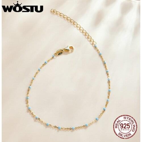 WOSTU New 925 Sterling Silver Bohmian Bracelet Colorful Design For Women Wedding Bracelets Birthday Gift Fine Jewelry BKB212