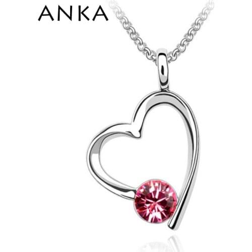 Hot Sale Heart Crystal Necklace Perfect Package Allergy Free Rhodium Plated Crystals from Austrian #77947