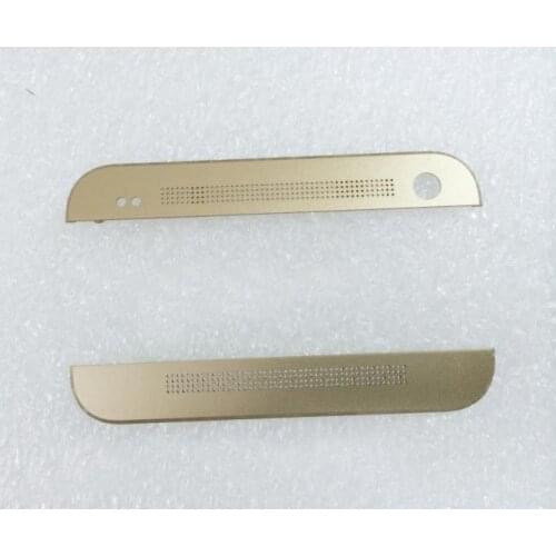 Gold New Ymitn Aluminum Top+Bottom Cap Cover Housing Case Replacement Parts For HTC One 801s / 801e / 801n / M7 Free Shipping