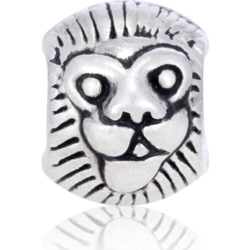 1pc Antique Silver Tiger Pattern Beads Hair Beard Beads Charm Findings Bead for Jewelry Making Bracelet Necklace DIY Accessories