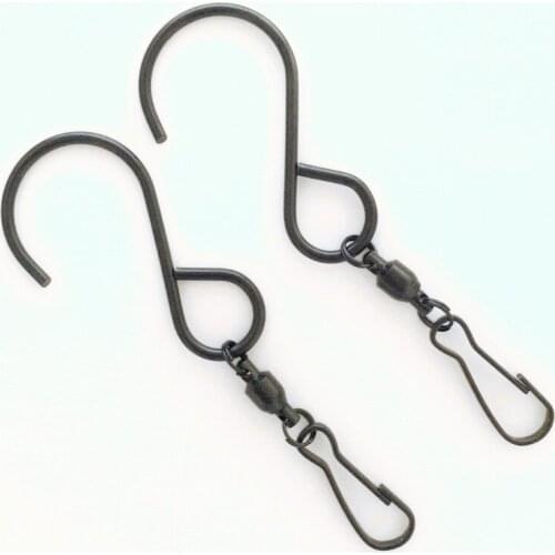 10pcs Stainless Steel S-Shape Rotating Wind Chimes Hook Bearing Hook Flower Basket Garden Decoration Accessories