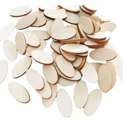 100PCS Wood Blanks Pieces Slice Rounds Unfinished Cutout Hanging Crafts for Party Baby Shower Decor DIY Table Craft Christmas