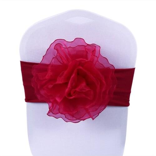 100Pcs/lot Wedding Chair Sash Organza Chair Sashes Bow for Christmas Chair Decoration Party Supplies Home Textile free shipping