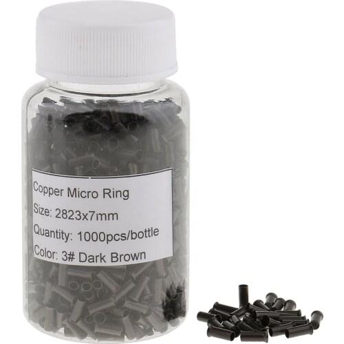 1000 Pieces Of Copper Lined Micro Tube Rings Links Beads For Hair Extensions, 3 Different Colors For Your Choice