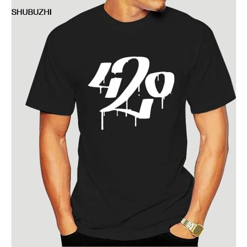 420 Weed Pot Mary Jane Joint Bong Blunt Shirt T shirt 100% Cotton Brand Clothing Tops Tees Simple