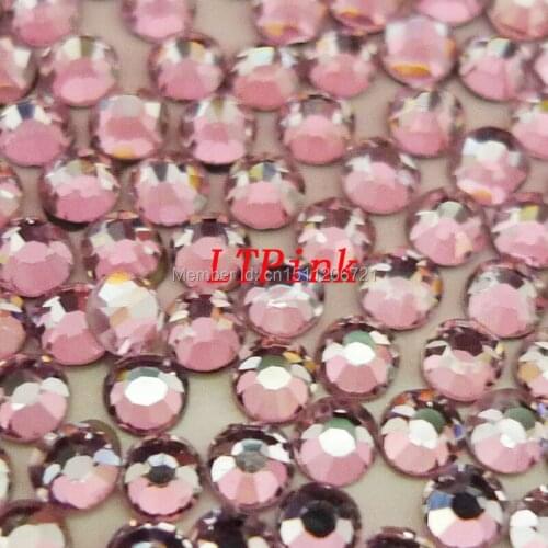 AAAA SS6~SS20 Pink Flatback Hot-Fix Crytal DMC iron on Rhinestone with glue loose bead Bag shoe nail phone garment decoration