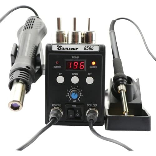 Anti-Static Hot Air Gun Electric Soldering Iron 8586 Digital Display Soldering Station Desoldering Welding Repair Electric Tools