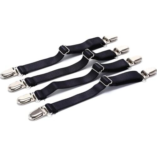 4PCS Bed Sheet Corner Holder Metal+Elastic Band Material Elastic Straps Fasteners Clips Boot Straps Stirrups Motorcycle Bicycle