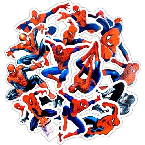Disney 30Pcs Marvel Avengers Spiderman Hero Stickers Sticker Waterproof Skateboard Guitar Laptop Luggage Bicycle Stikers Toy
